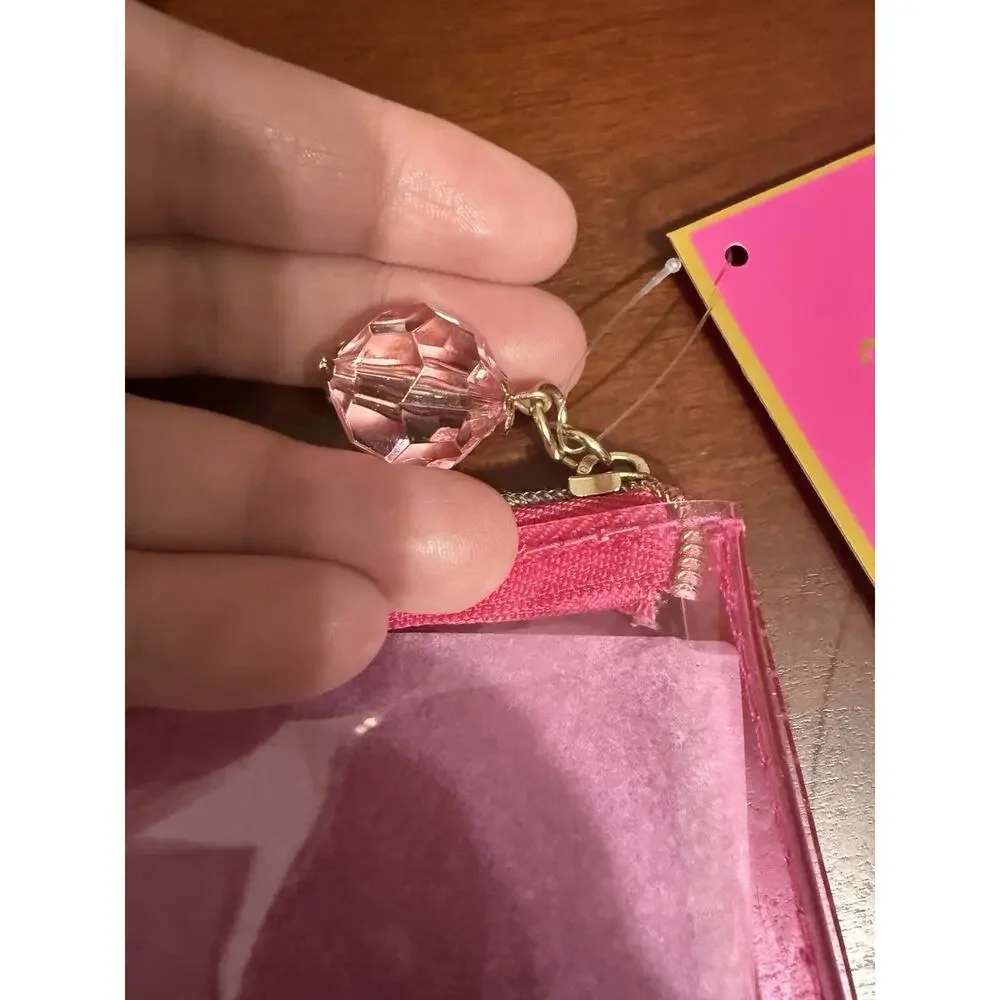 NWT Juicy Couture Clear Cosmetic Bag Pouch Teal 9